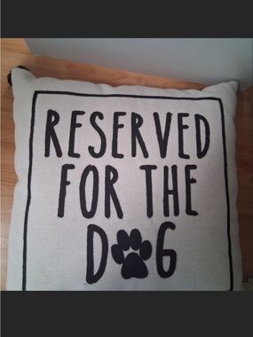 Reserved For The Dog Cushion - White and Black